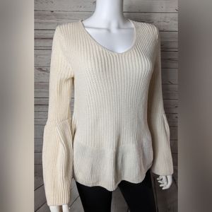 Love Riche Cream Bell Sleeve Sweater